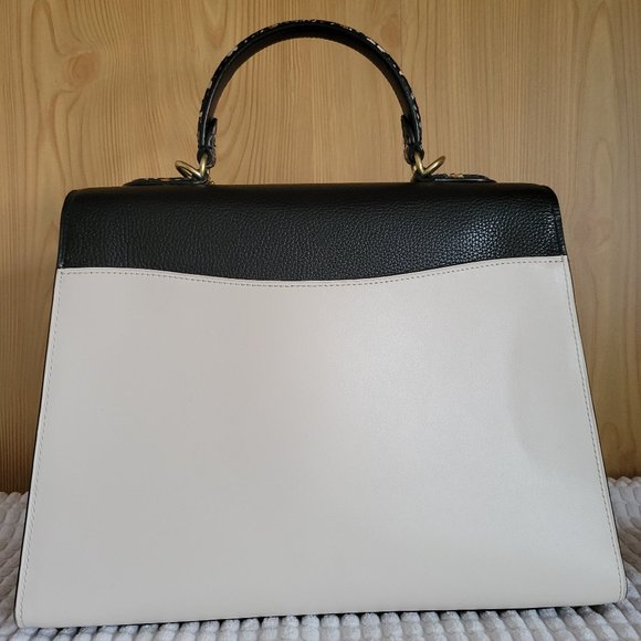 Coach Black and White Crossbody Bag with Gold Accent - Picture 4 of 12